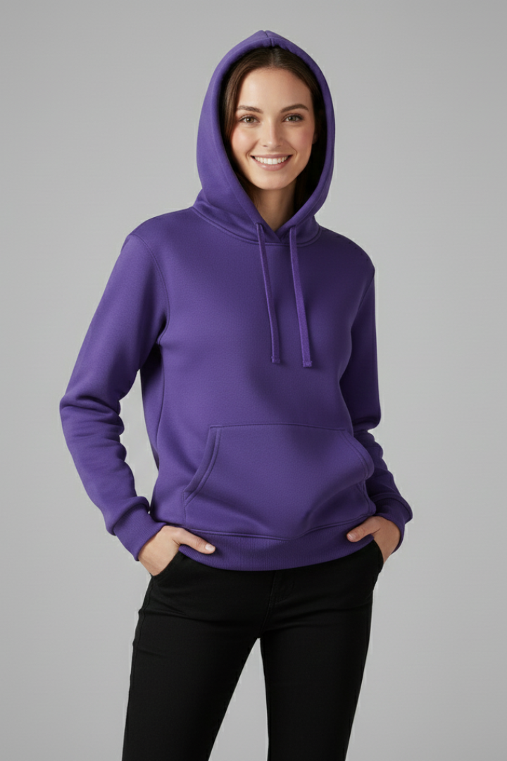 Women’s Hoodie with Adjustable Hood and Ribbed Hem
