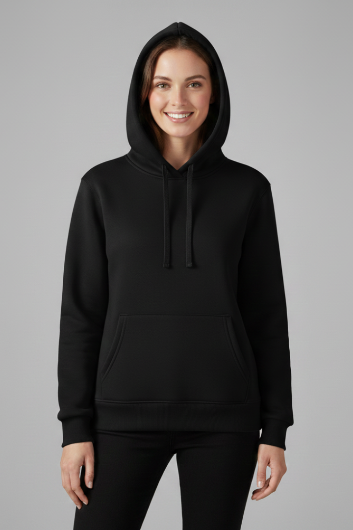 Women’s Hoodie with Adjustable Hood and Ribbed Hem