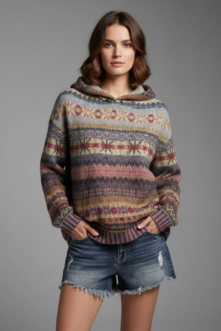 Women's Hoodie with Hood and Ribbed Cuffs