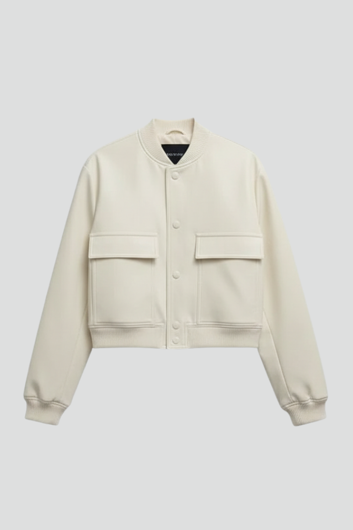 Women’s Jacket with Button Closure and Elasticated Hem