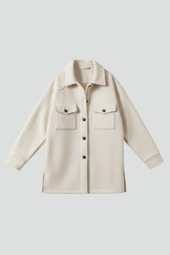 Women’s Jacket with Collar and Button Closure