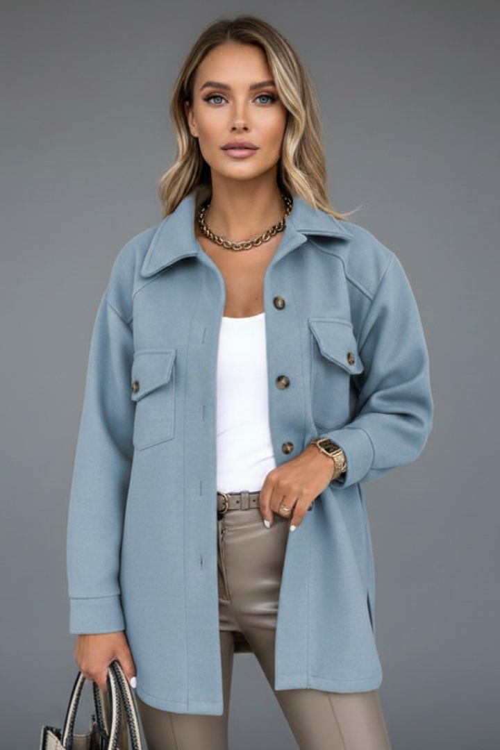 Women’s Jacket with Collar and Button Closure