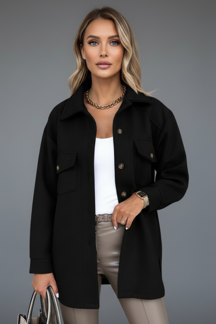 Women’s Jacket with Collar and Button Closure