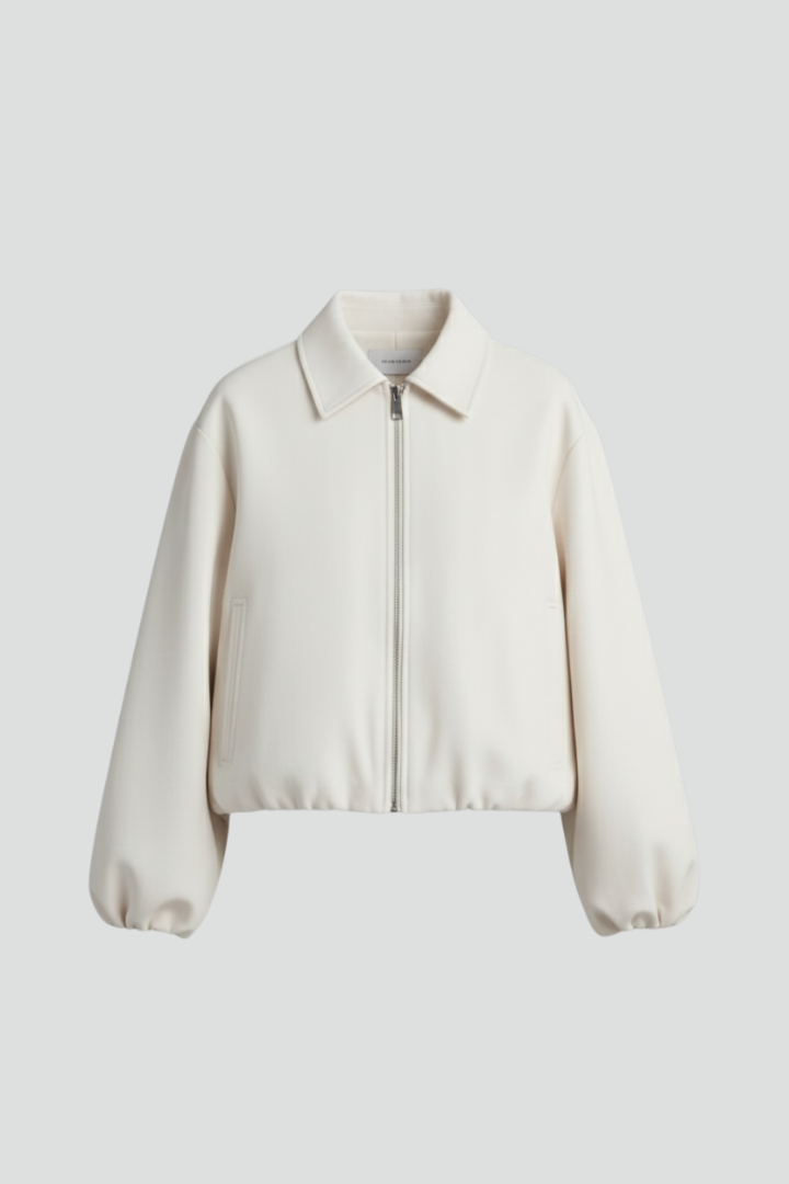 Women’s Jacket with Collar and Elasticated Hem