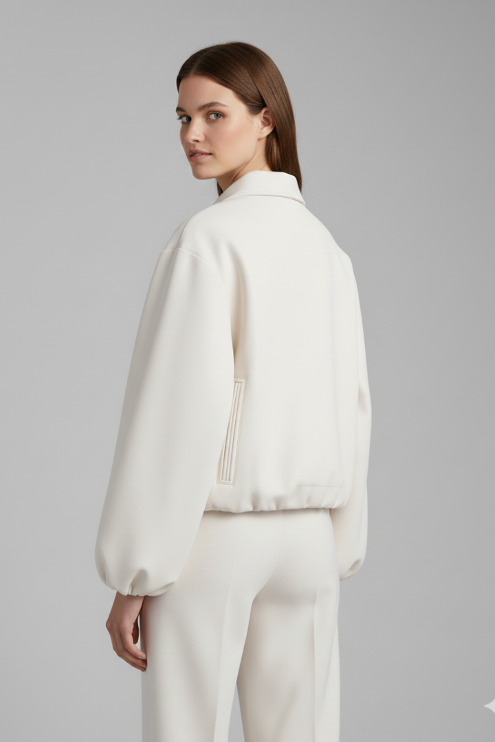 Women’s Jacket with Collar and Elasticated Hem