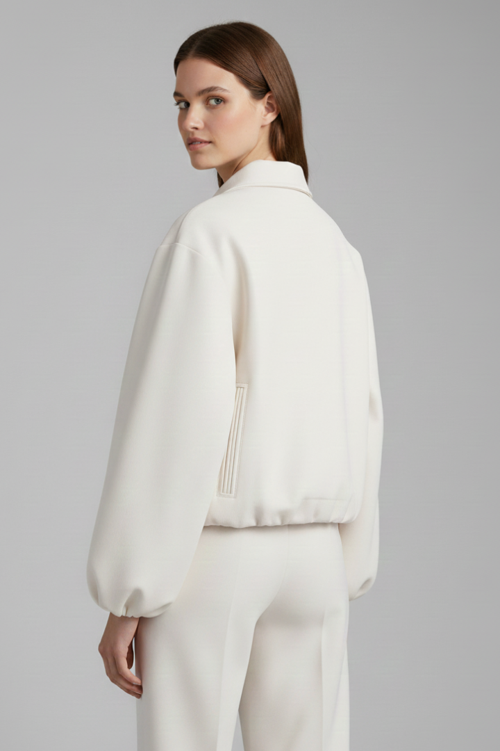 Women’s Jacket with Collar and Elasticated Hem