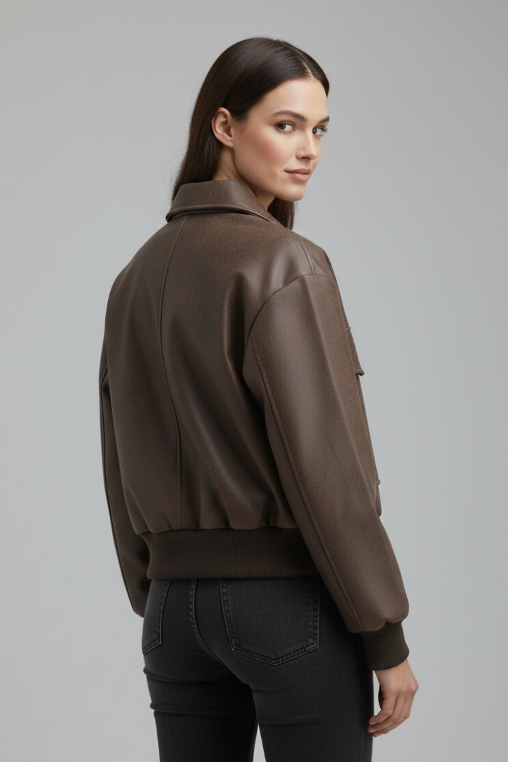 Women’s Jacket with Flap Pockets and Zip Closure