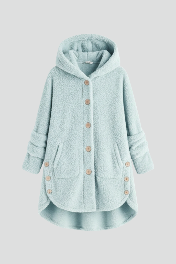 Women’s Jacket with Hood and Button Closure