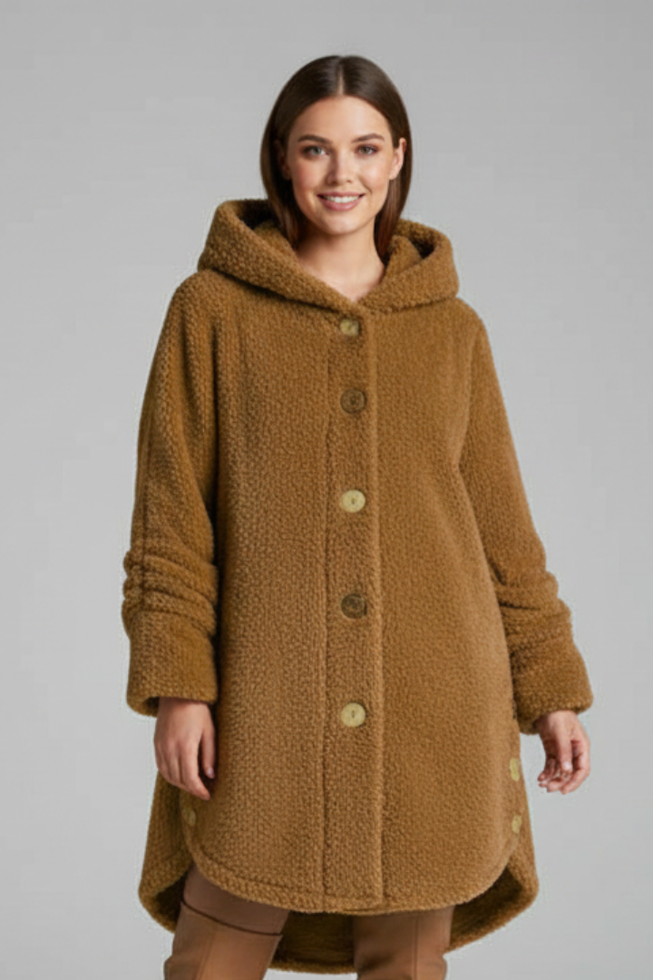 Women’s Jacket with Hood and Button Closure