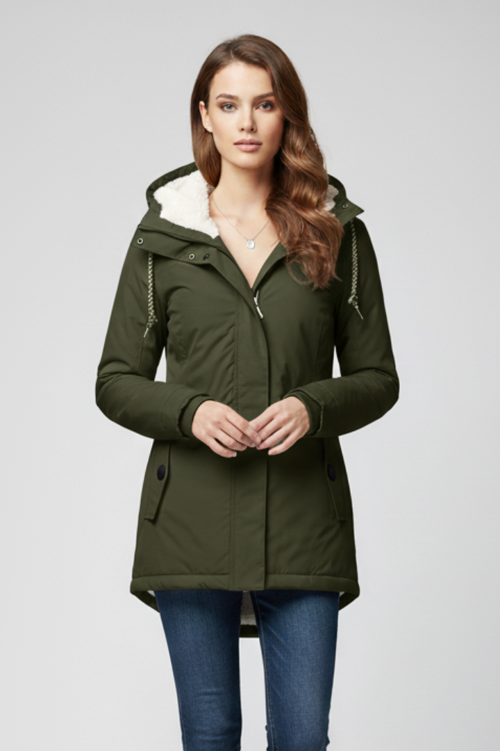 Women’s Jacket with Hood and Drawcords
