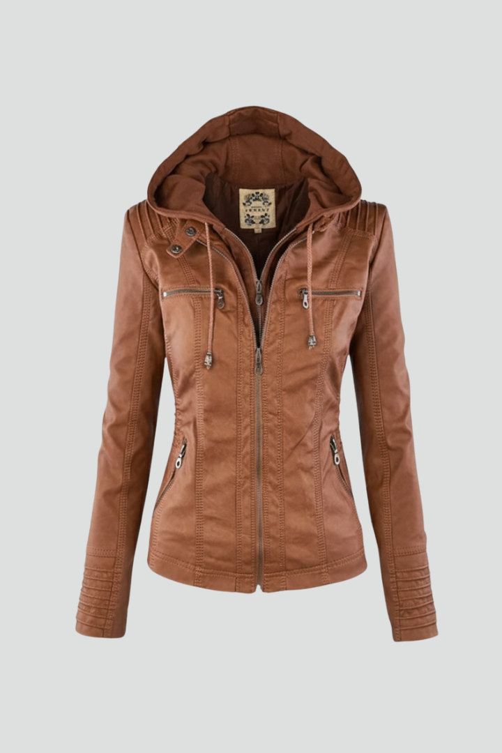 Women’s Jacket with Hood and Front Zip