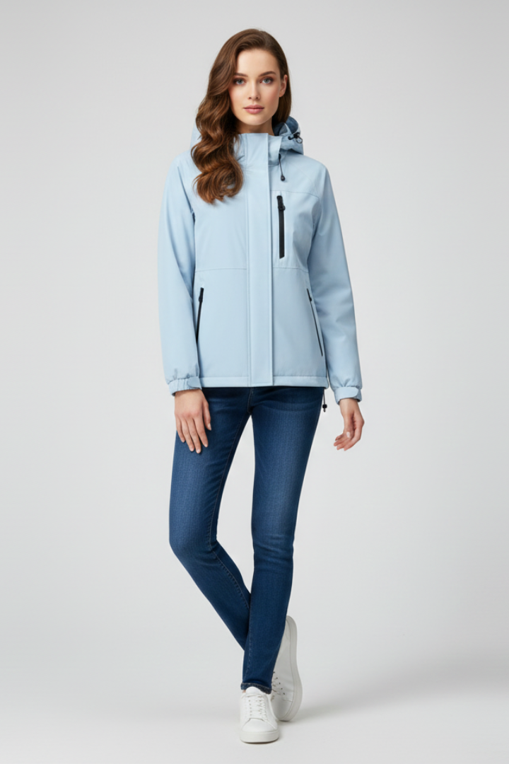 Women’s Jacket with Hood and Zippered Pockets