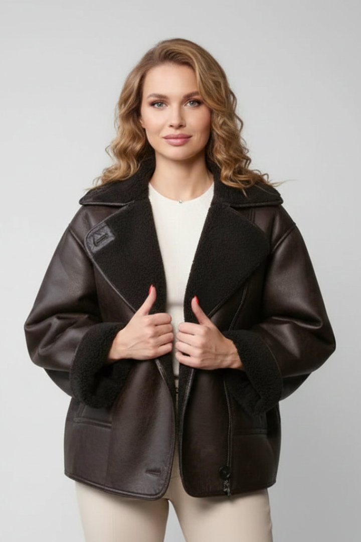 Women’s Jacket with Notched Lapel and Button Fastening