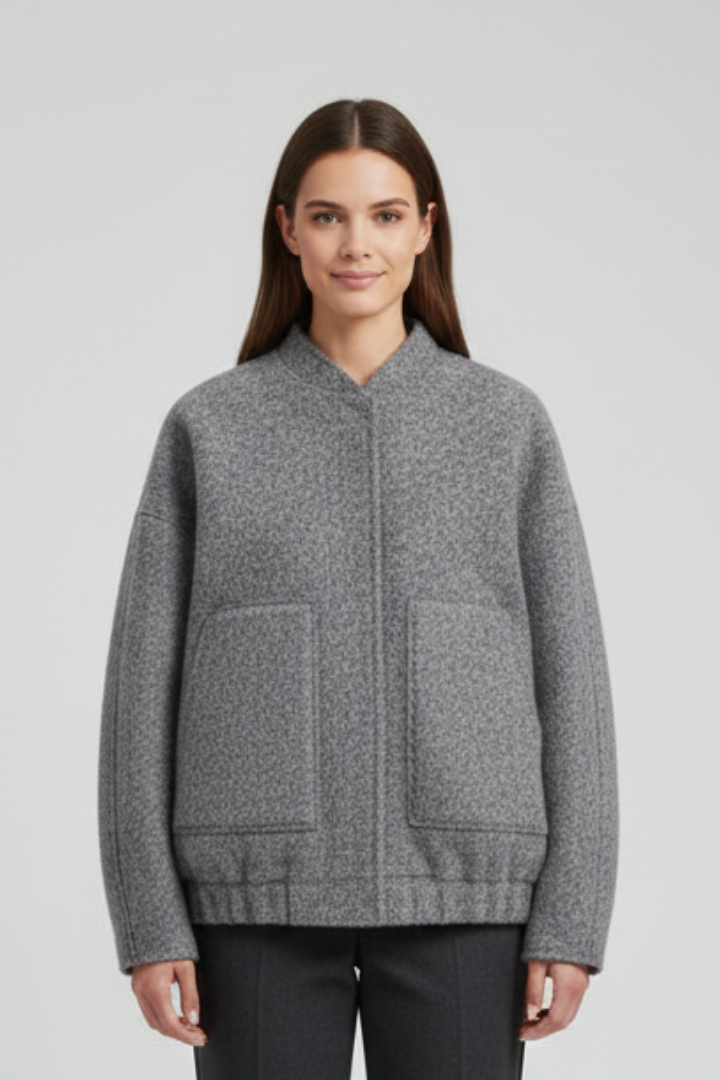 Women’s Jacket with Open Front and Patch Pockets