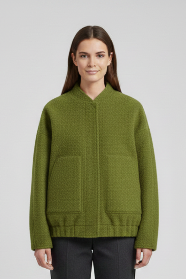 Women’s Jacket with Open Front and Patch Pockets