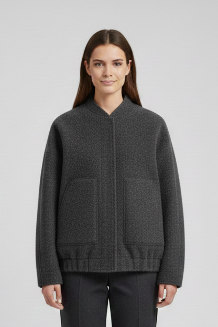 Women’s Jacket with Open Front and Patch Pockets