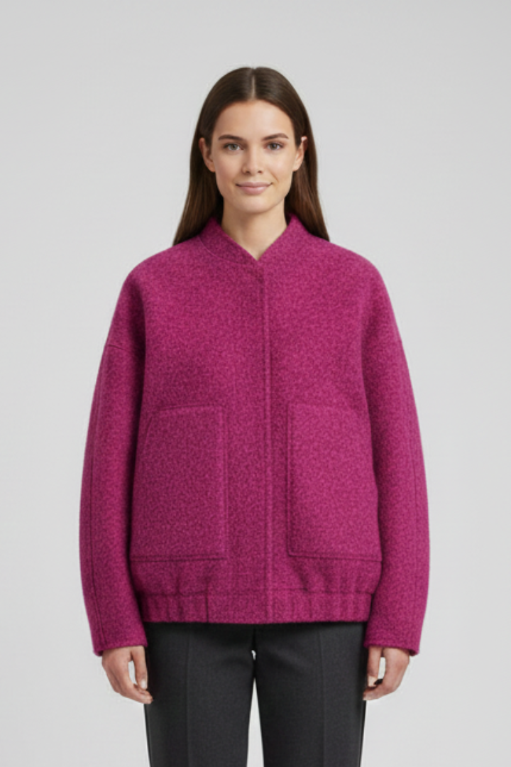 Women’s Jacket with Open Front and Patch Pockets