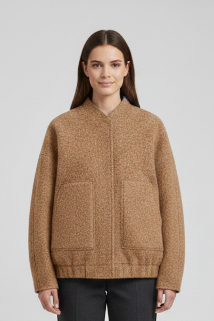 Women’s Jacket with Open Front and Patch Pockets