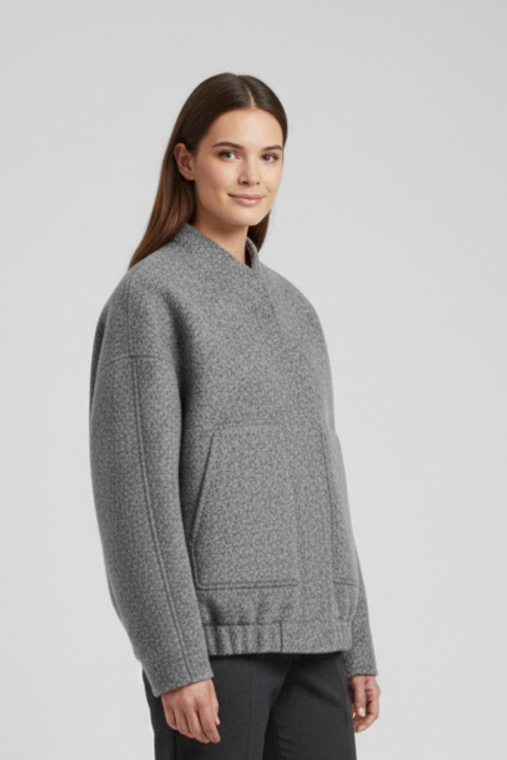 Women’s Jacket with Open Front and Patch Pockets