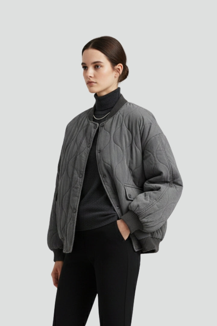 Women’s Jacket with Quilted Surface and Pockets