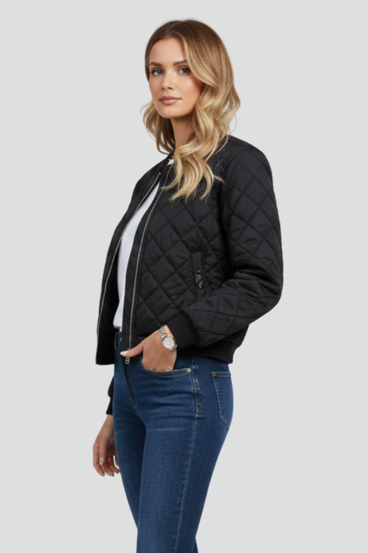 Women’s Jacket with Quilted Surface and Zip Closure