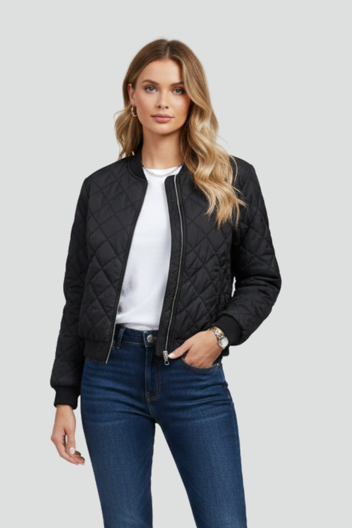 Women’s Jacket with Quilted Surface and Zip Closure