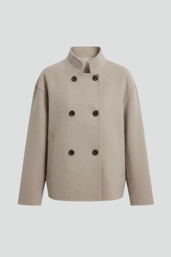 Women’s Jacket with Stand Collar and Buttons