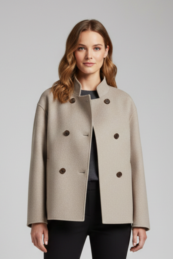 Women’s Jacket with Stand Collar and Buttons