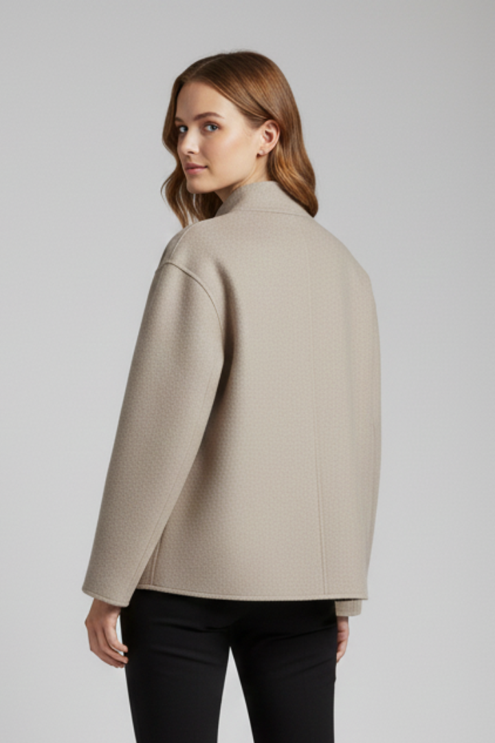 Women’s Jacket with Stand Collar and Buttons