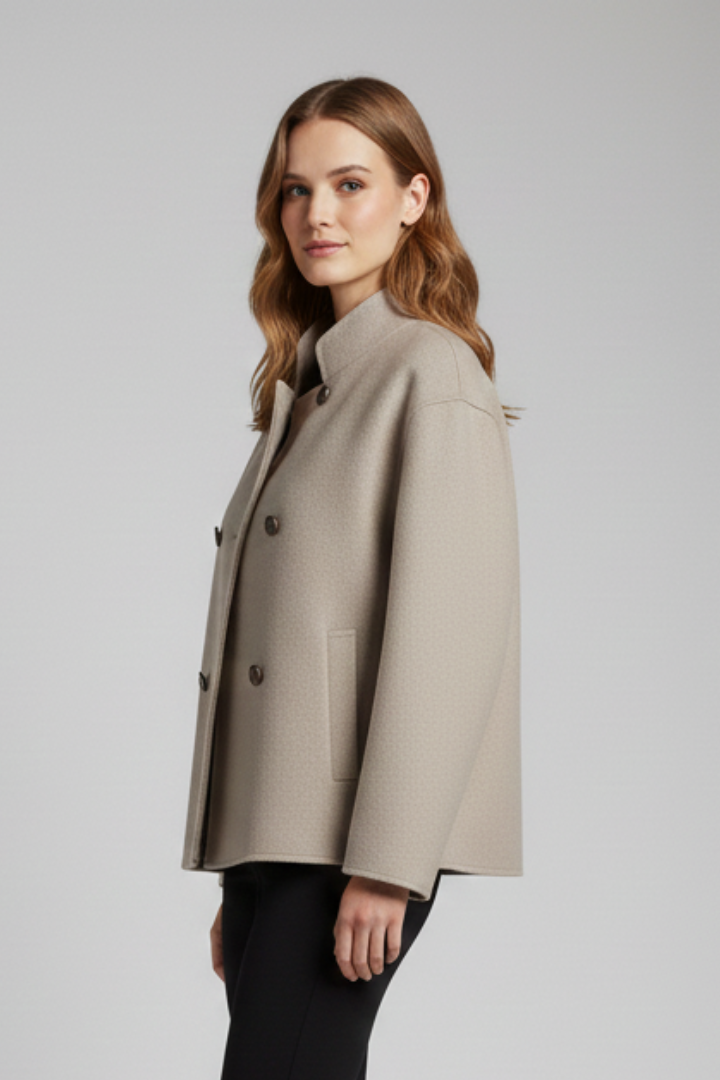 Women’s Jacket with Stand Collar and Buttons