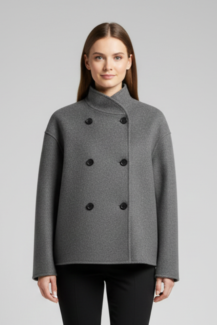 Women’s Jacket with Stand Collar and Buttons