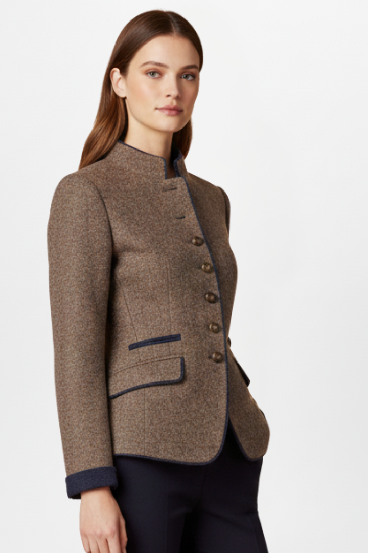 Women’s Jacket with Stand Collar and Front Buttons