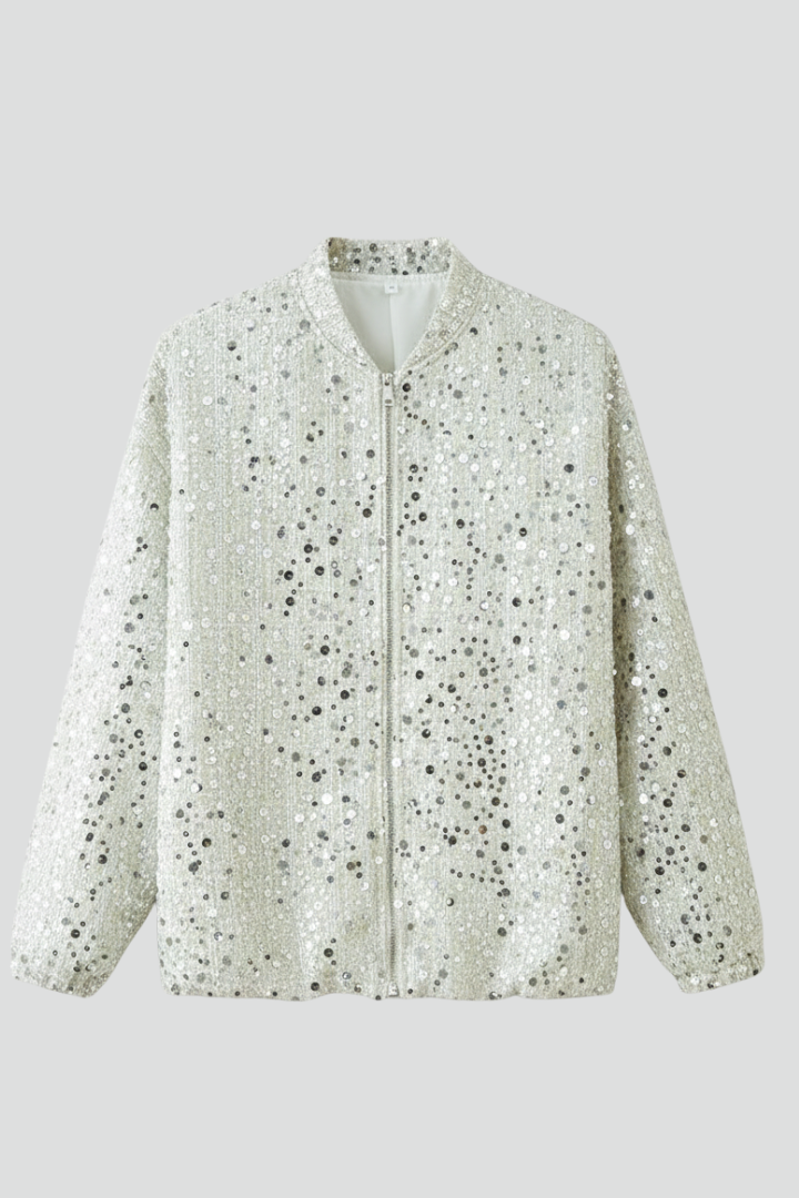 Women’s Jacket with Textured Surface and Zip Closure