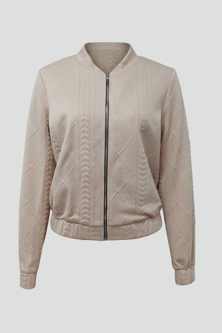 Women’s Jacket with Textured Surface and Zip Closure