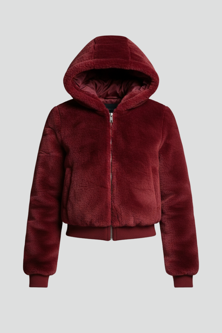 Women’s Jacket with Textured Surface and Zip Closure