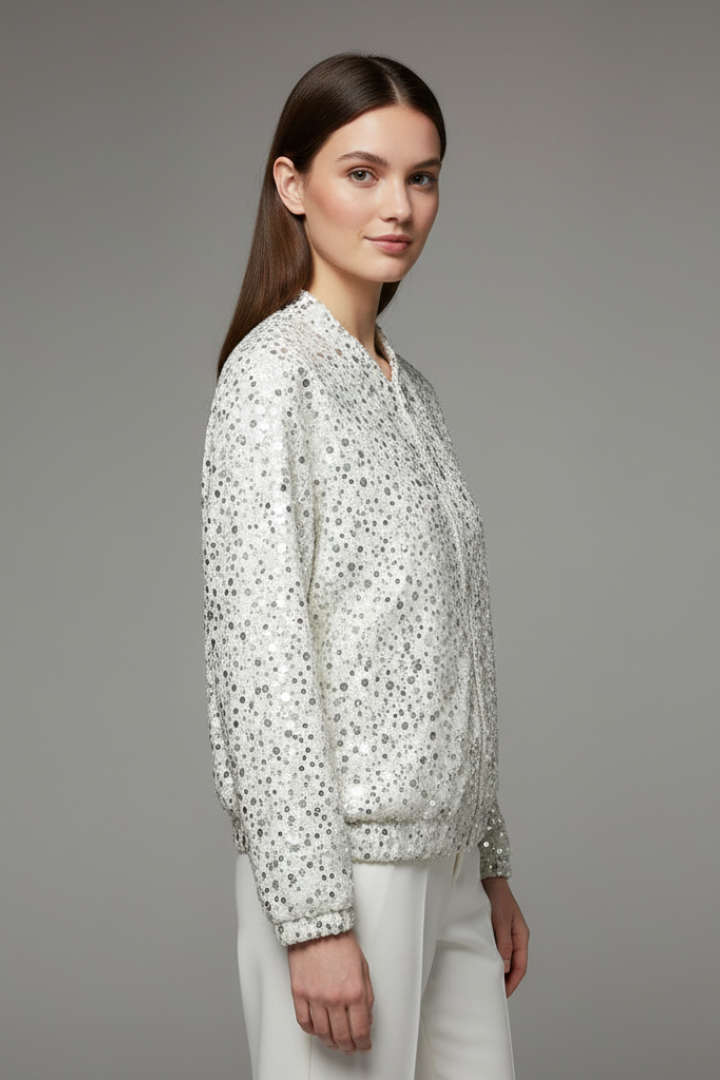 Women’s Jacket with Textured Surface and Zip Closure