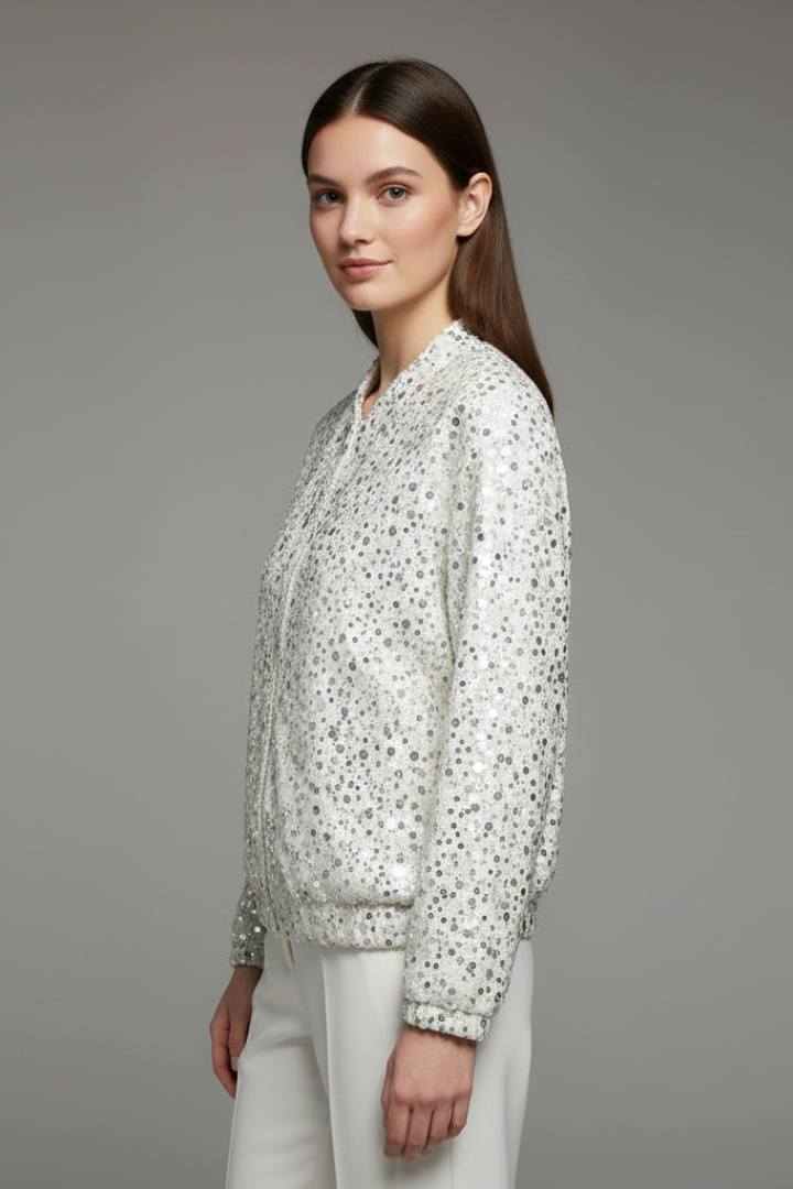 Women’s Jacket with Textured Surface and Zip Closure