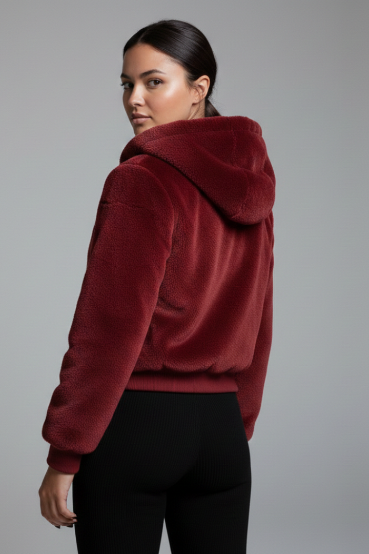 Women’s Jacket with Textured Surface and Zip Closure