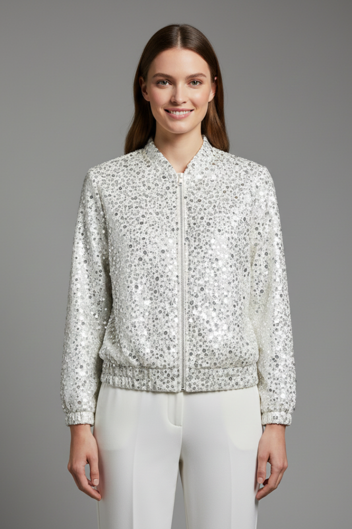 Women’s Jacket with Textured Surface and Zip Closure