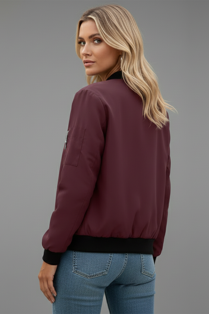 Women’s Jacket with Zip Closure and Elasticated Cuffs