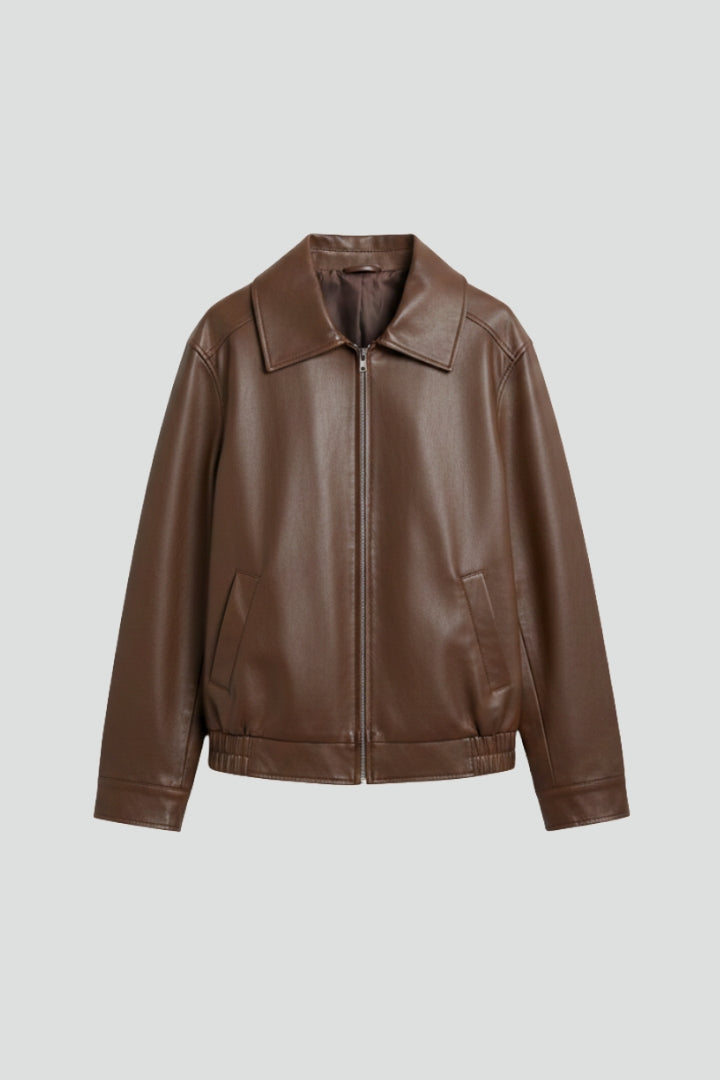 Women’s Jacket with Zip Closure and Ribbed Hem