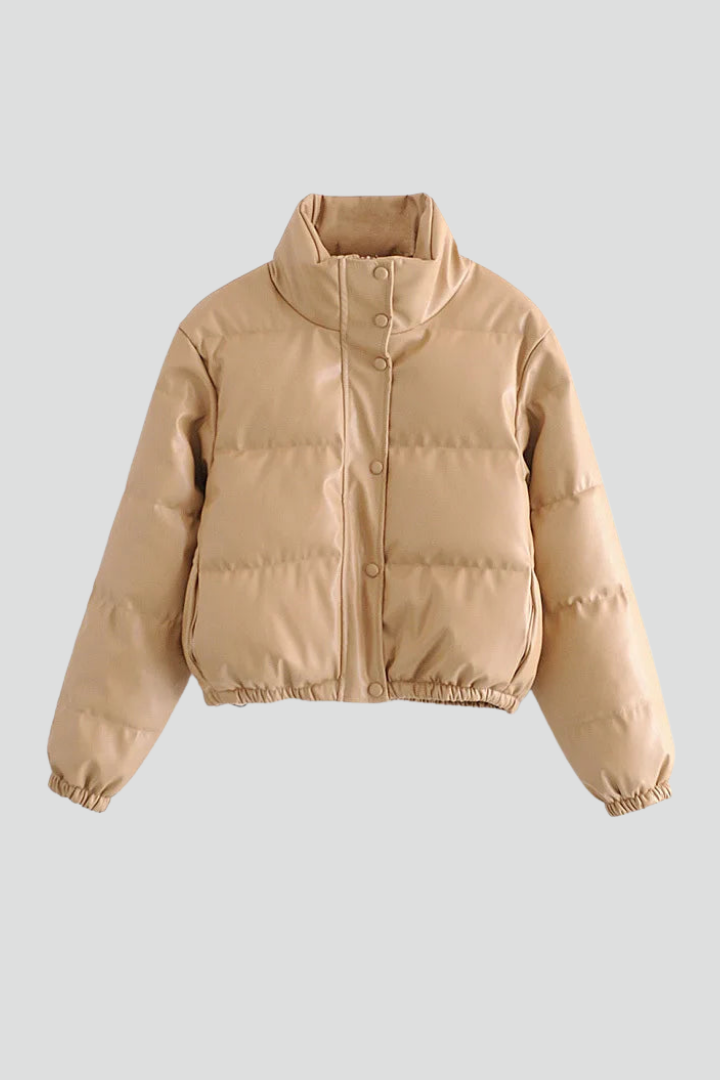 Women’s Jacket with Zip Fastening and Padded Surface