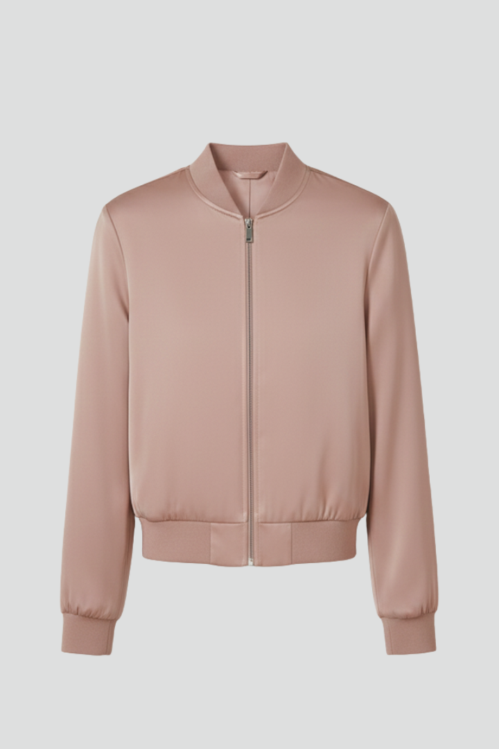 Women’s Jacket with Zipper and Ribbed Cuffs