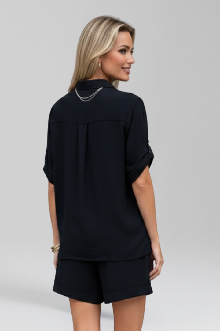 Women’s Jumpsuit with Button Front and Short Legs