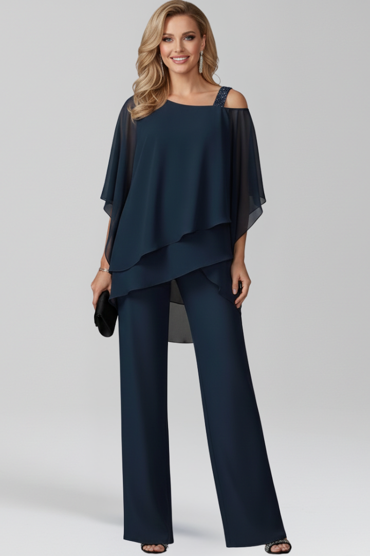 Women’s Jumpsuit with Cold Shoulder and Wide Legs