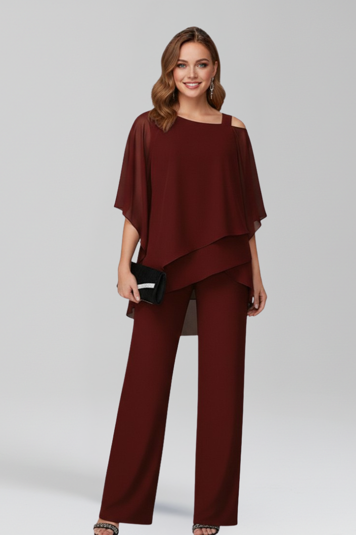 Women’s Jumpsuit with Cold Shoulder and Wide Legs