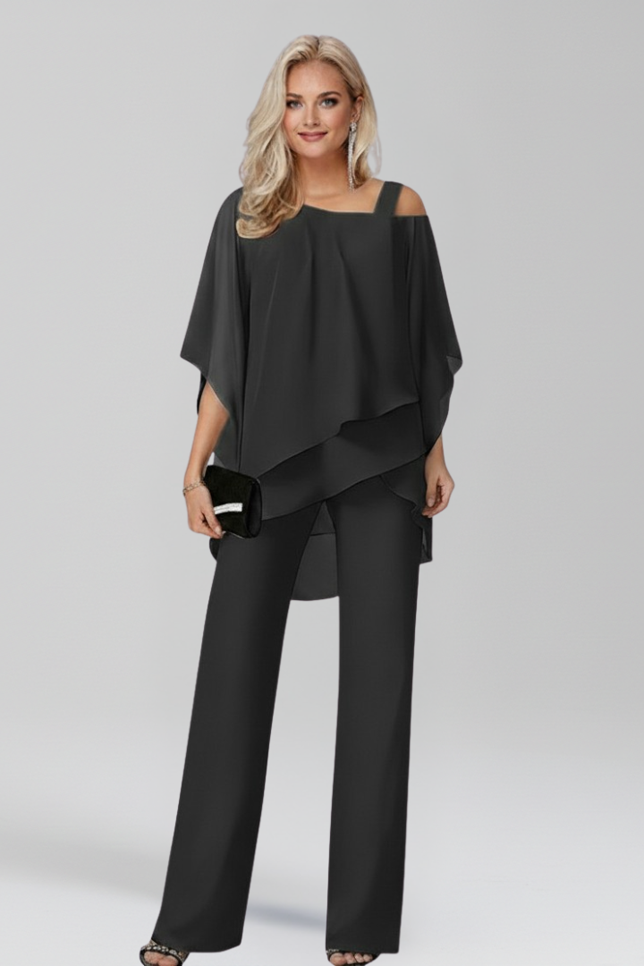 Women’s Jumpsuit with Cold Shoulder and Wide Legs
