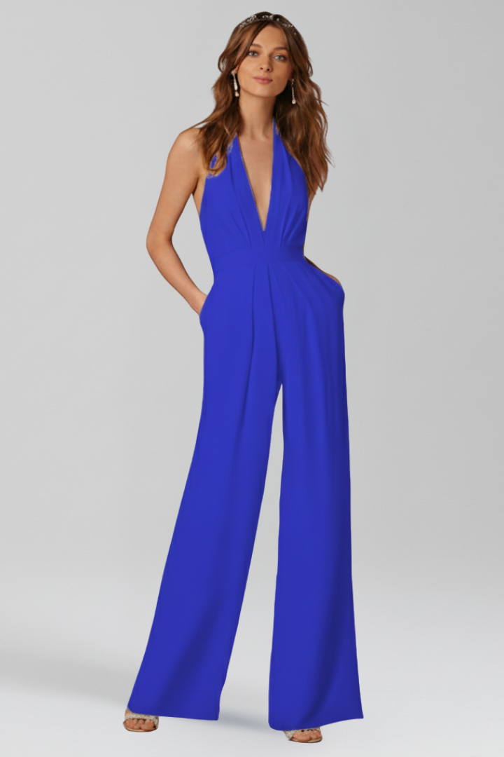 Women’s Jumpsuit with Halter Neck and Wide Legs