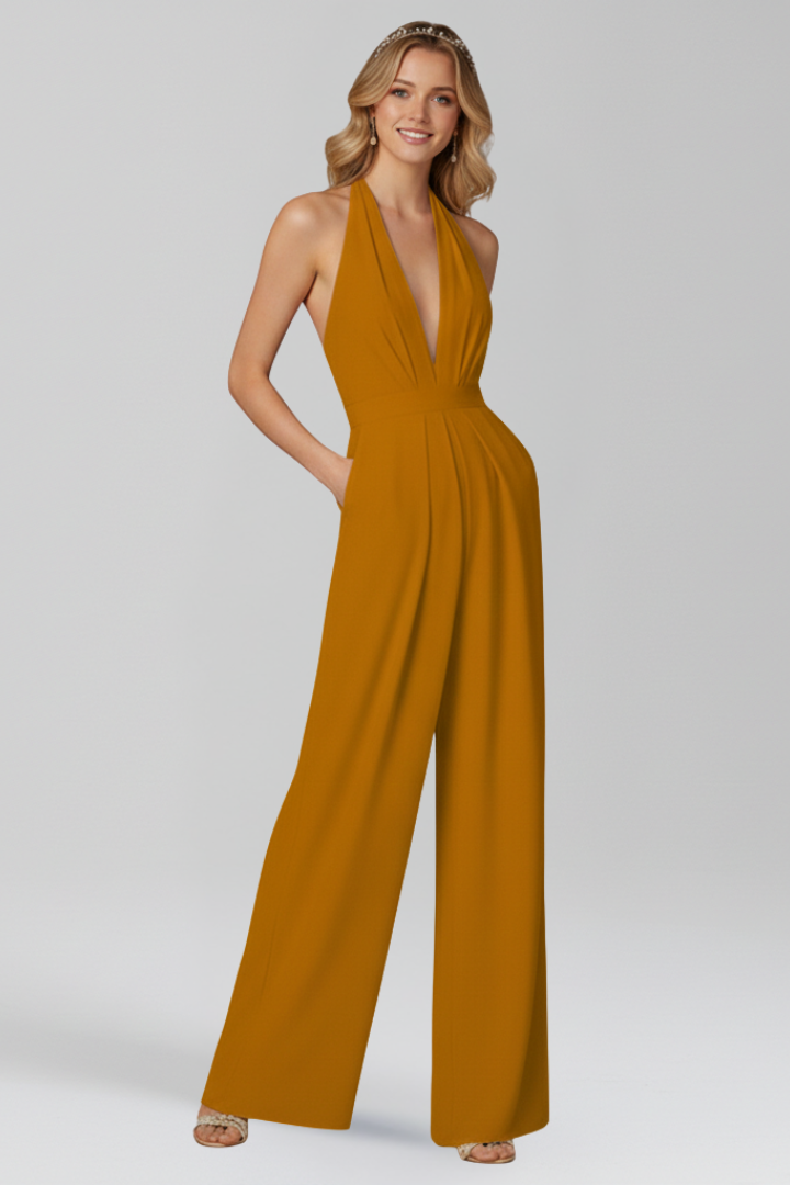 Women’s Jumpsuit with Halter Neck and Wide Legs