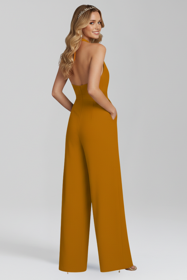 Women’s Jumpsuit with Halter Neck and Wide Legs